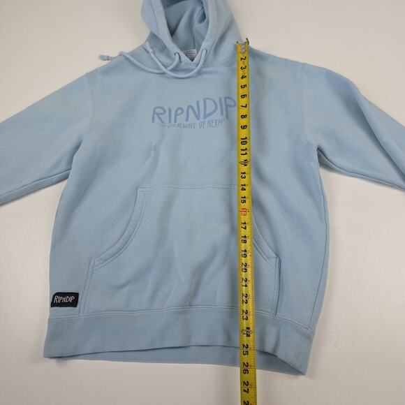 RipNDip Hoodie Small Blue Surf Beach Wave Nerm Cat Graphic Pullover Sweatshirt - Picture 9 of 12